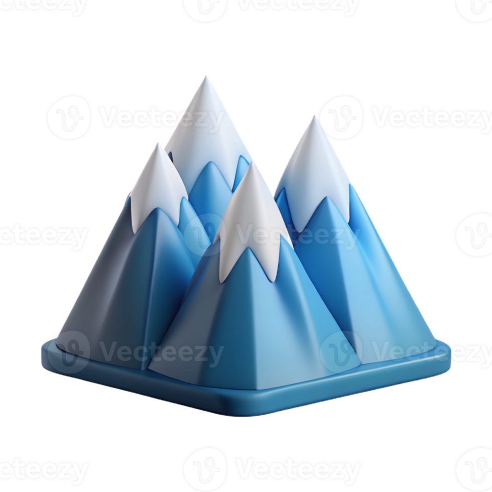 pristine peaceful impressionist Stylized mountain range, crisp edges, flat color. Minimal, with Scalable Design. sharp png