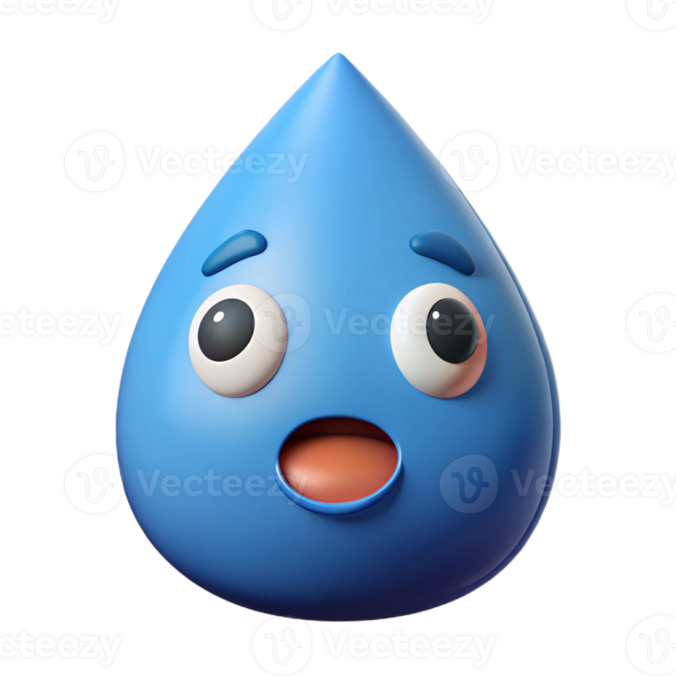 fascinating bohemian Upside-down teardrop character with a surprised expression. Flat color, clean lines, single-weight stroke with Scalable Design. masterfully captured png