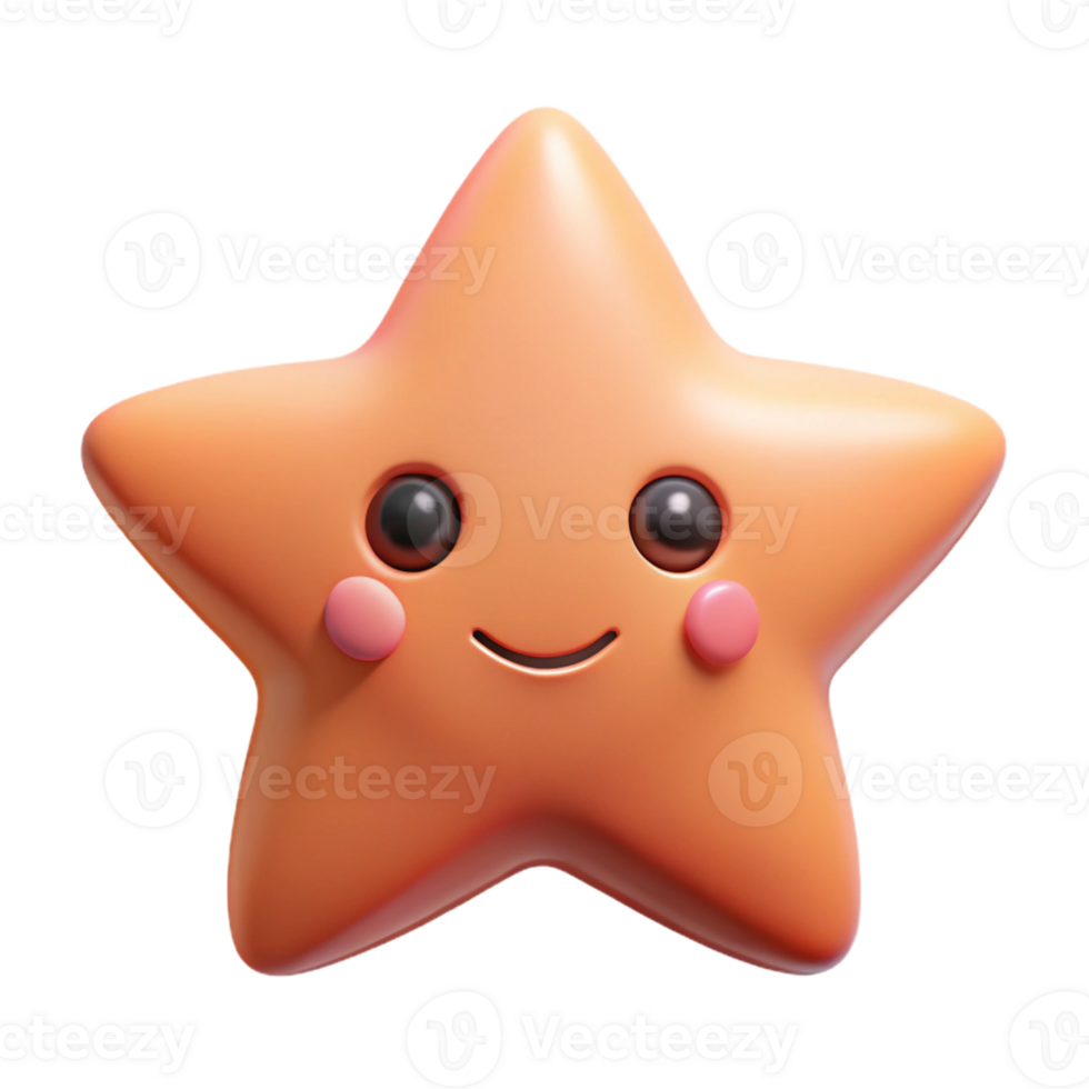 enchanting distinctive Symmetrical five-pointed star character with a friendly face. Single-weight stroke, minimal, clean lines with Scalable Design. png