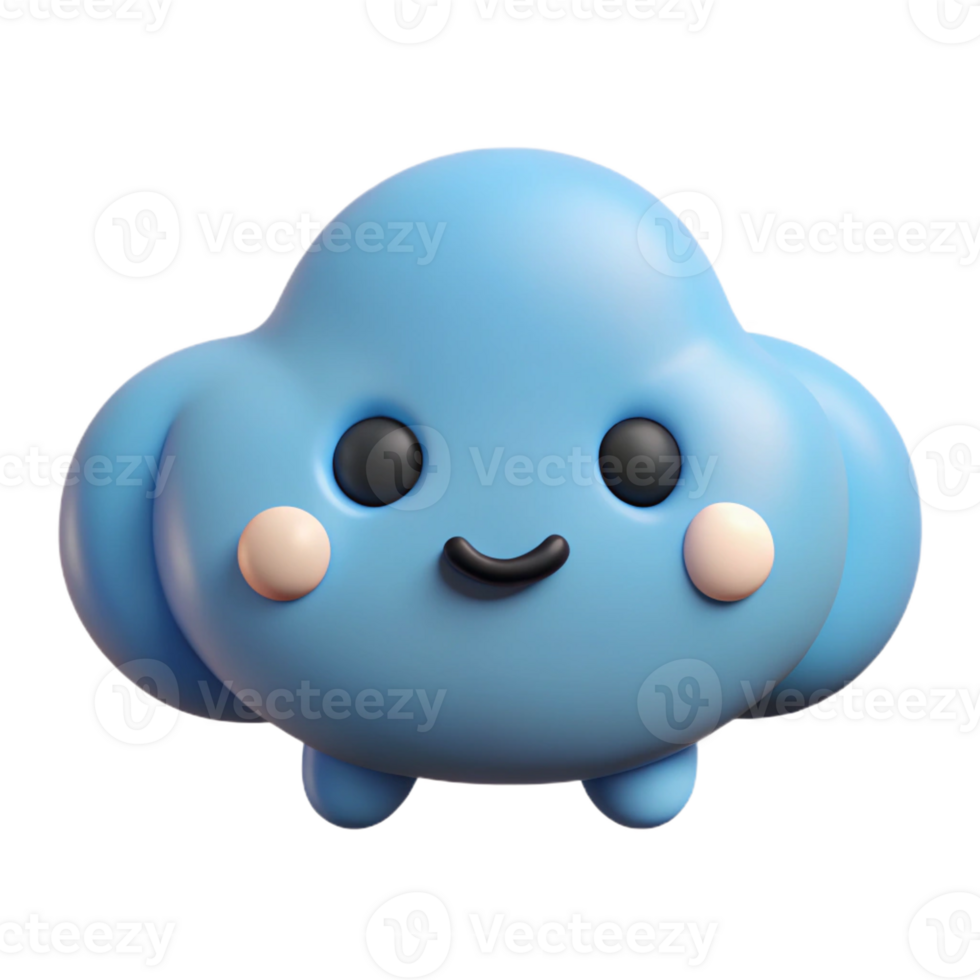 nostalgic glorious A friendly cloud character with rounded edges. Clean lines, flat color, with Scalable Design. refined png