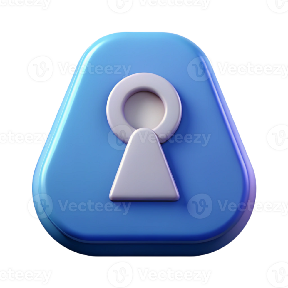 whimsical splendid A symmetrical keyhole icon. Single-weight stroke, flat color, sharp edges with Scalable Design. 4K png
