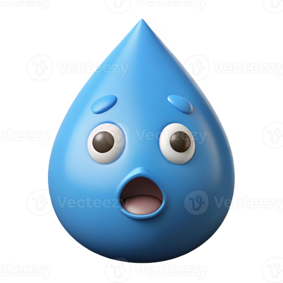 sumptuous exceptional Teardrop-shaped character with a surprised expression. Crisp edges, single-weight stroke, with Scalable Design. png