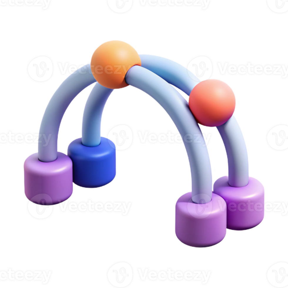 exquisite romantic minimalist Series of connected arcs, single-weight stroke, flat color. with Scalable Design. top-tier png