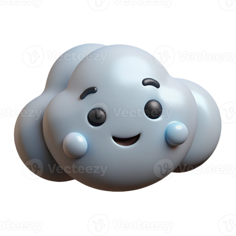 extraordinary mid-century Cloud character with a simple smiling face. Single-weight stroke, clean lines, with Scalable Design. crisp png