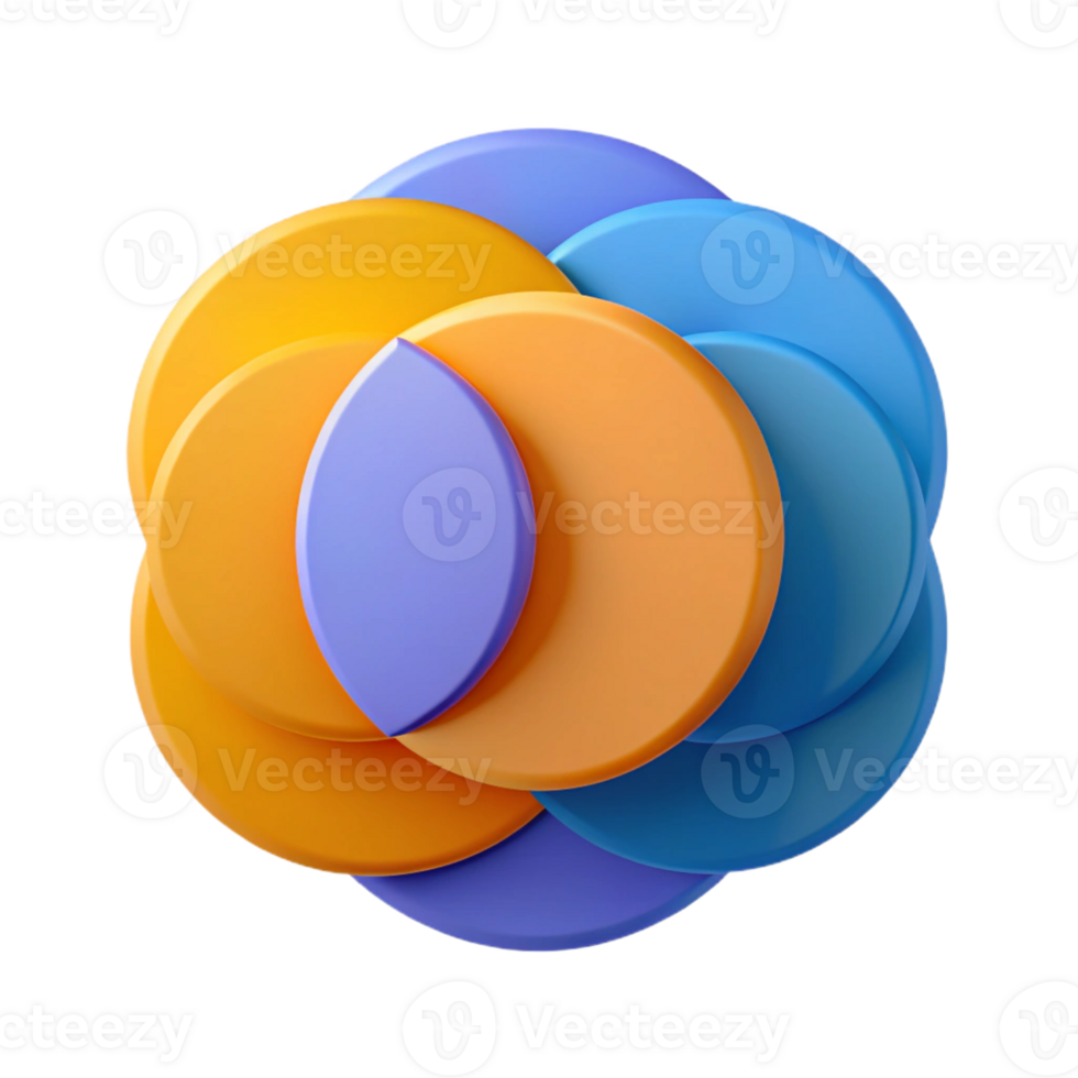 peaceful glorious Overlapping circles, clean lines, flat color, crisp edges with Scalable Design. luxury png