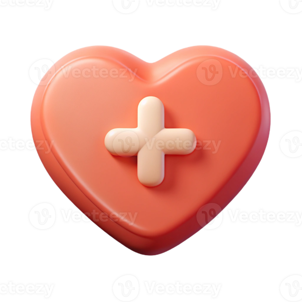 exquisite remarkable Heart-shaped badge with a plus sign. Clean lines, flat color with Scalable Design. png