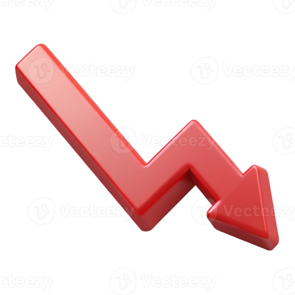 rare coastal Downward trending arrow graph. Clean lines, crisp edges, flat color with Scalable Design. luxury png