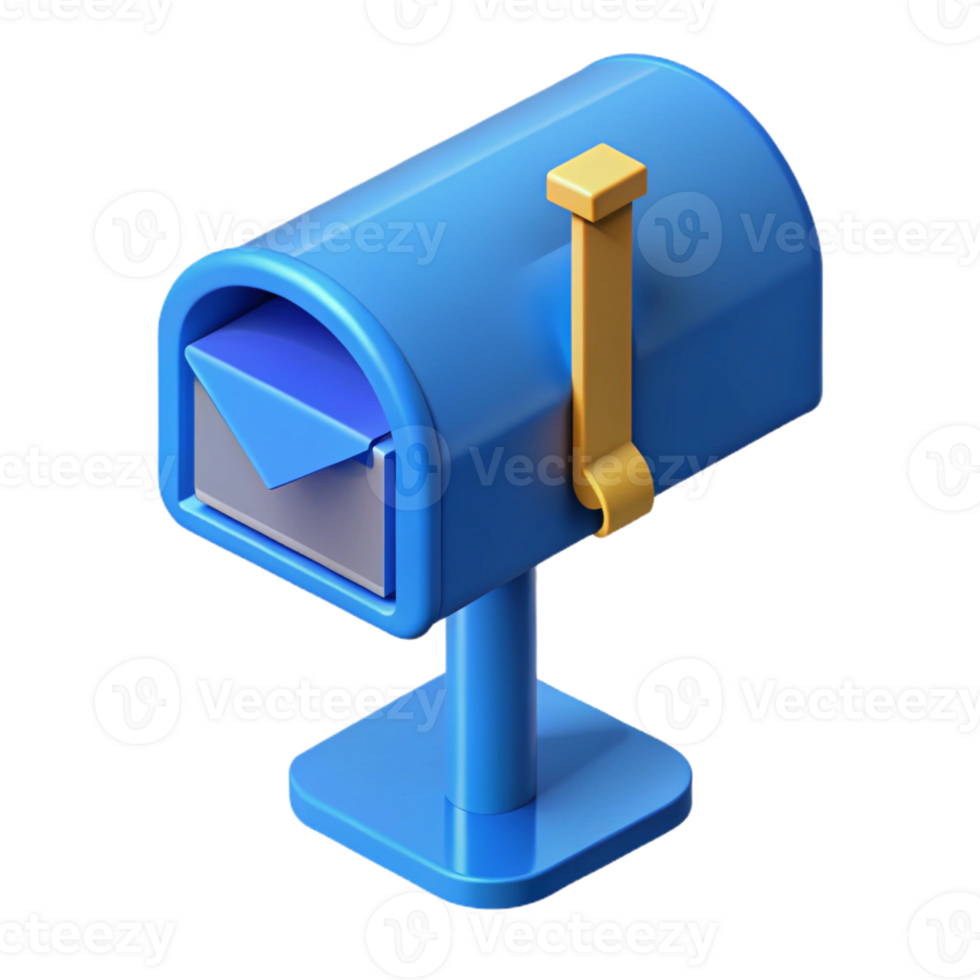 romantic breathtaking Scalable isometric mailbox, sharp edges, blue with Scalable Design. high quality png