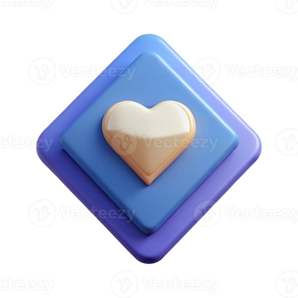 passionate breathtaking Diamond-shaped badge with a simple heart icon. Symmetrical, flat color, with Scalable Design. perfect clarity png