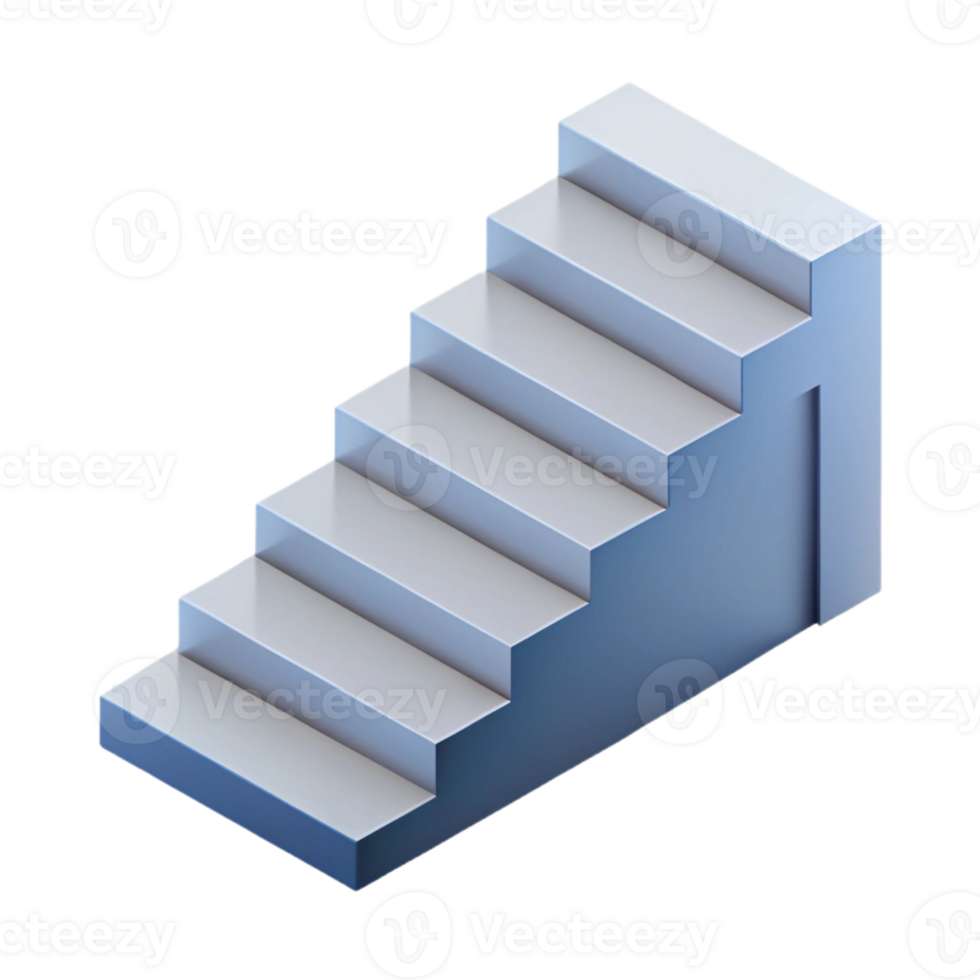 enchanting notable Isometric view of a staircase. Minimal design, crisp edges, flat color with Scalable Design. png