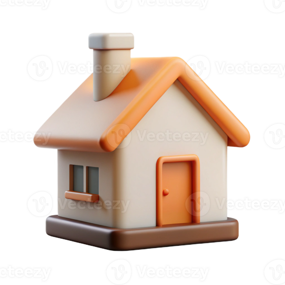 extraordinary surreal A minimalist house icon. Roof, walls, chimney. Clean lines, flat color with Scalable Design. flawless png