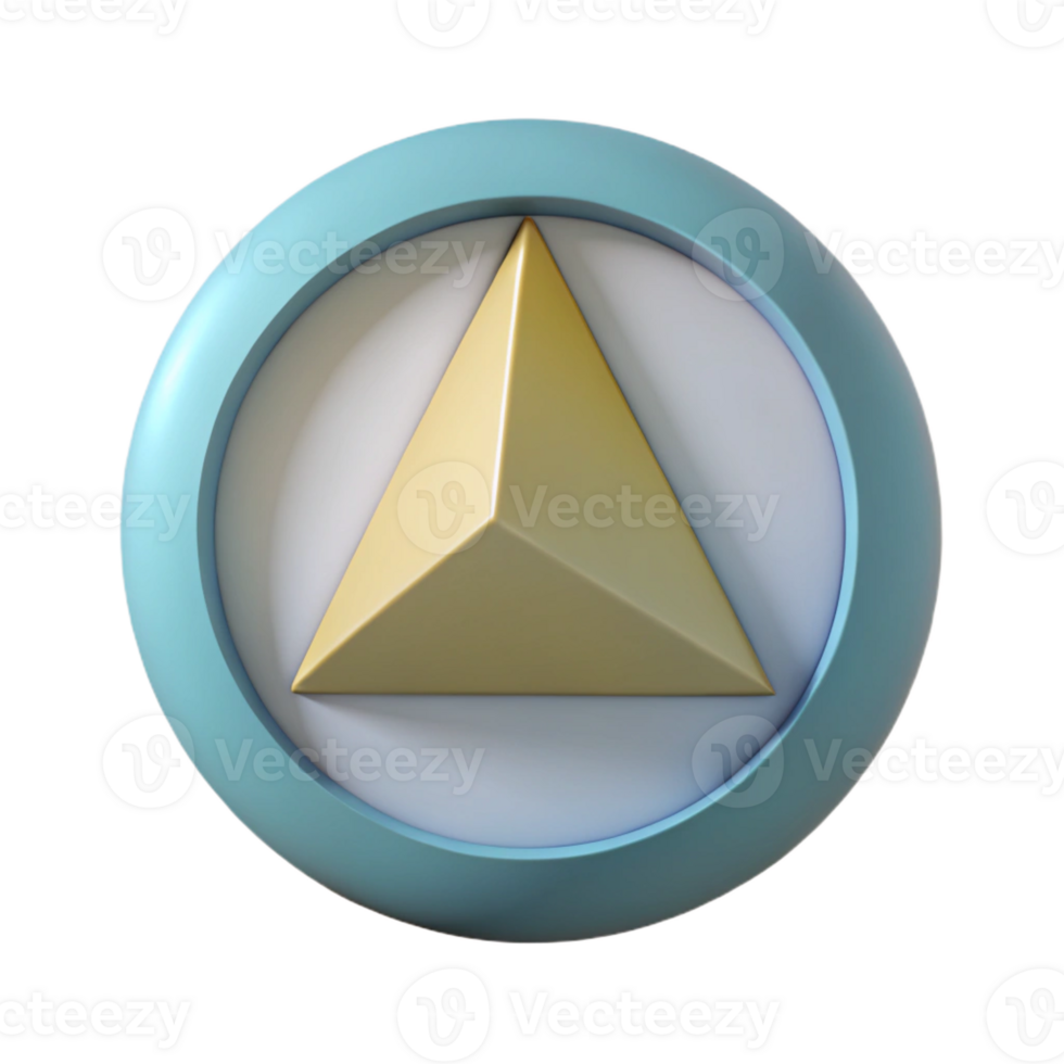 exquisite harmonious surreal A geometric circle with a triangle inside. Flat color, clean lines, with Scalable Design. artisan png