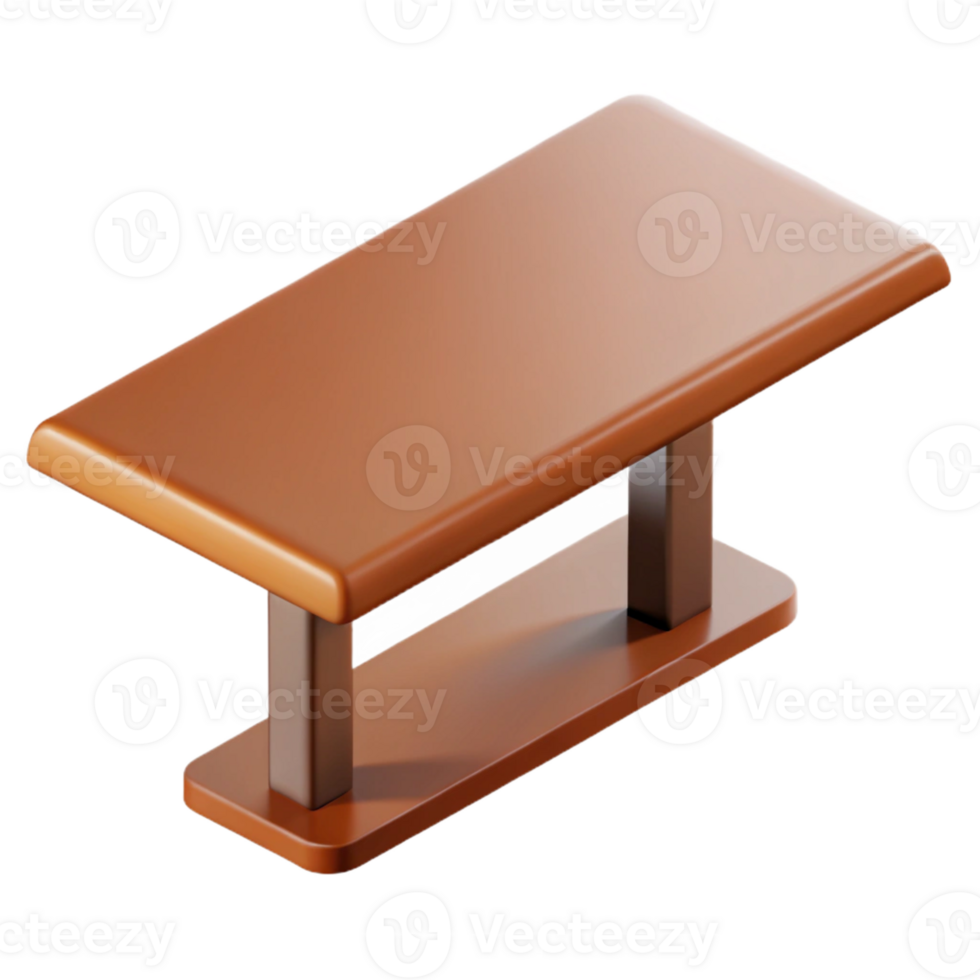 serene inspired Minimal isometric table, single-weight stroke, brown with Scalable Design. png