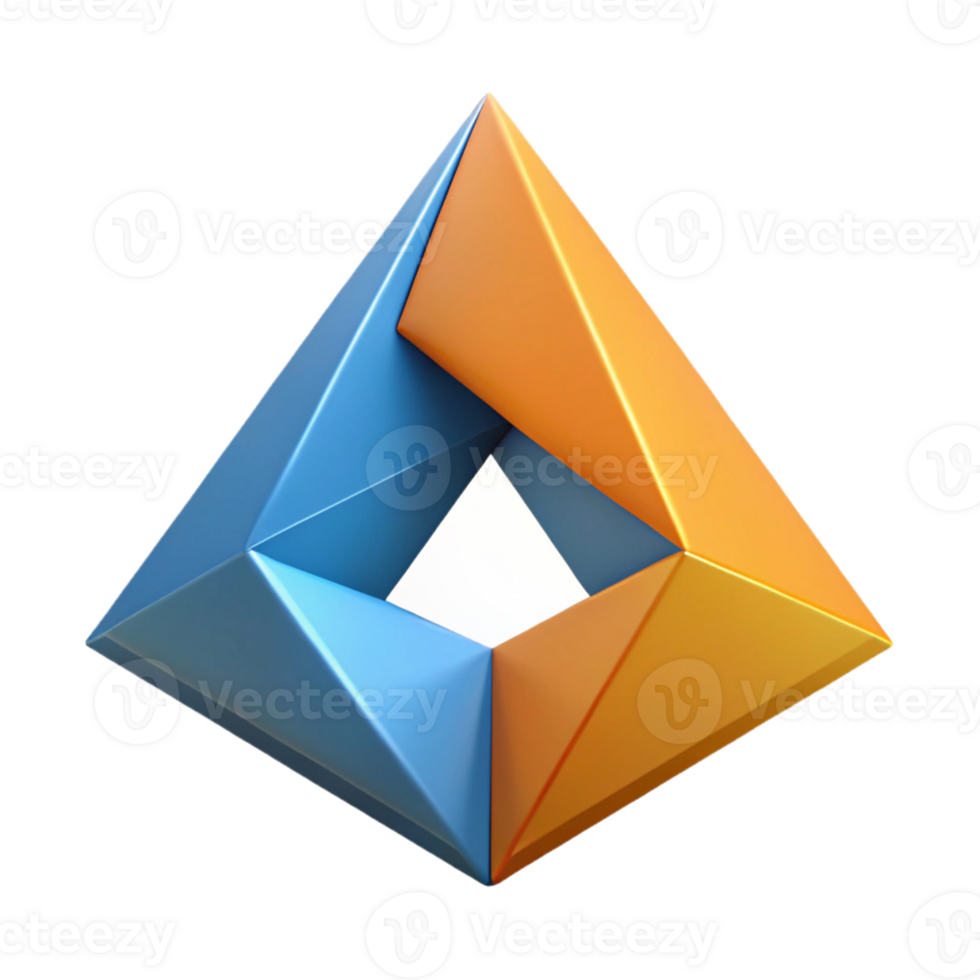 fascinating dreamy classic Geometric logo featuring overlapping triangles. Crisp edges, flat color with Scalable Design. 8K png