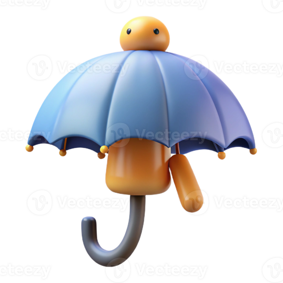 harmonious dramatic Umbrella-shaped character with a handle. Scalable, clean lines, minimal design with Scalable Design. precision png