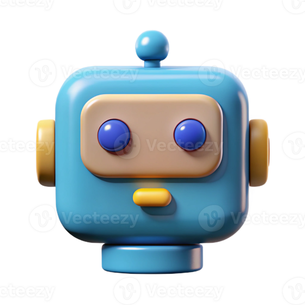 dramatic tranquil industrial Geometric square robot with rounded corners. Minimal, flat color, single-weight stroke with Scalable Design. premium png