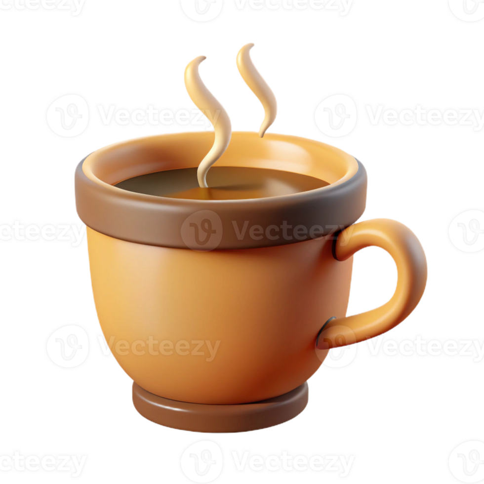 spectacular dramatic rustic Flat color coffee cup icon with steam. Clean lines, crisp edges. with Scalable Design. ultra HD png