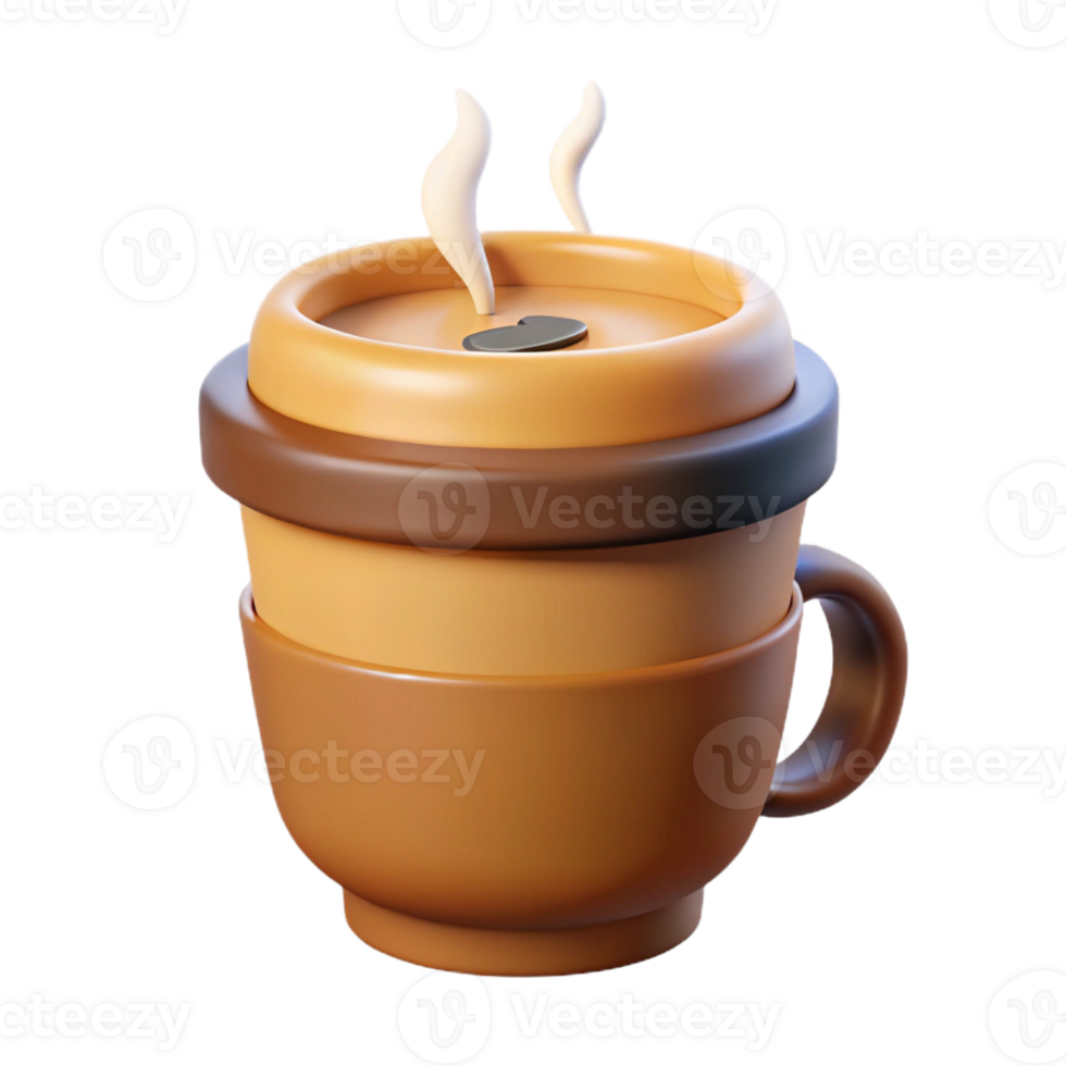 radiant distinguished Flat color coffee cup icon with steam. Clean lines, crisp edges. with Scalable Design. png