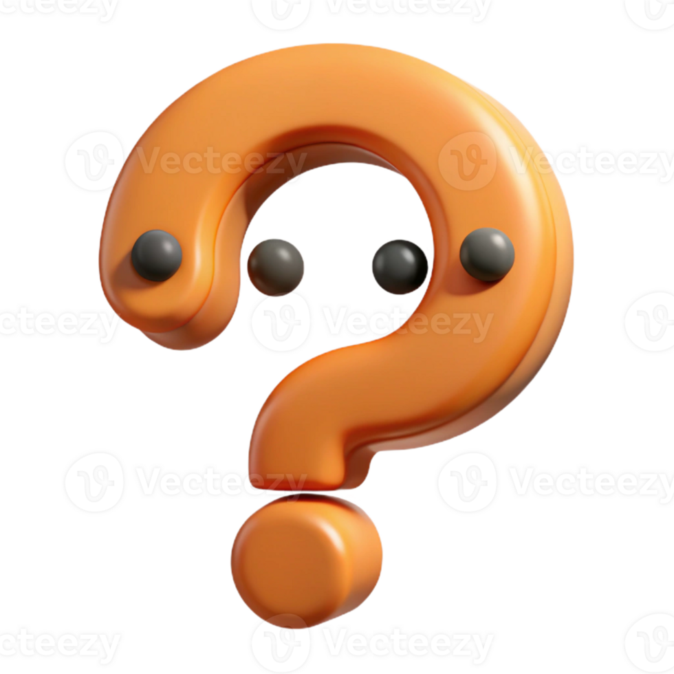 coveted coastal Question mark character with a curious expression. Clean lines, minimal, single-weight stroke with Scalable Design. museum quality png