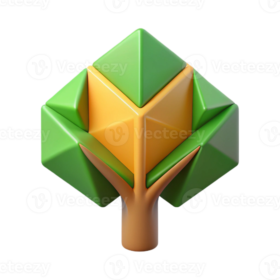 reflective exquisite Geometric logo with a stylized, abstract tree. Clean lines, flat color with Scalable Design. sharp png