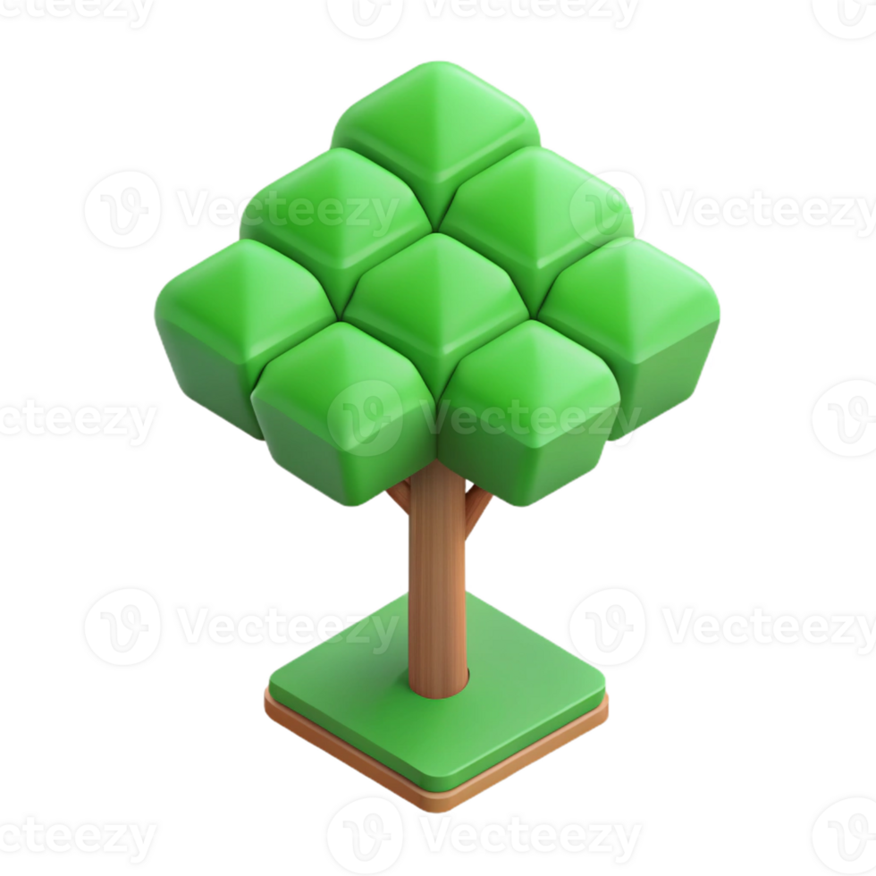 passionate fascinating Isometric tree, symmetrical, clean lines, with Scalable Design. studio quality png