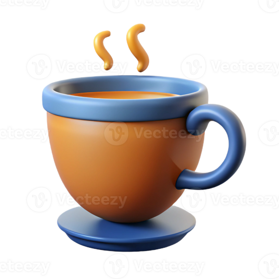 exceptional abstract Flat color icon of a coffee cup with steam. Clean lines, crisp edges with Scalable Design. gallery standard png