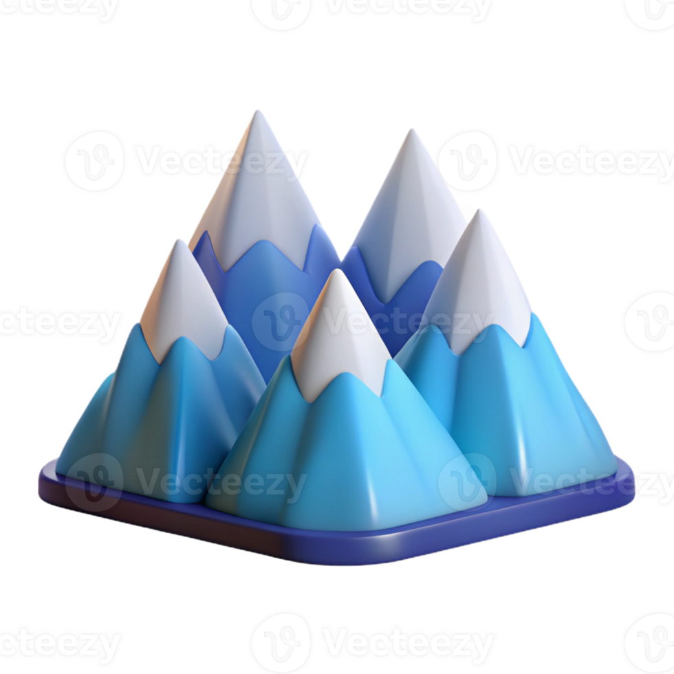 melancholic picturesque Minimal design of a mountain range with solid colors and clean lines with Scalable Design. studio quality png
