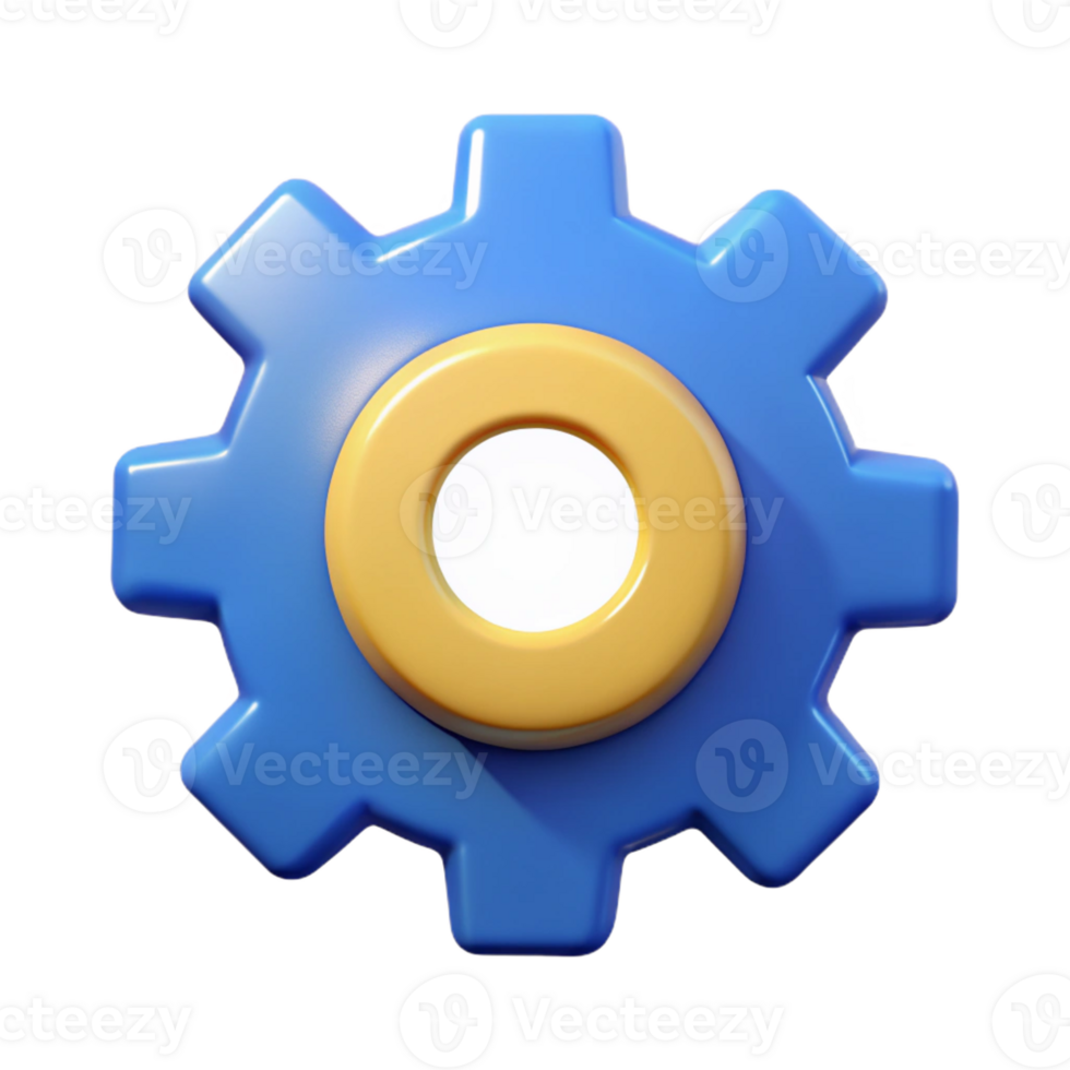 enchanting tropical Gear badge with six cogs. Symmetrical, single-weight stroke, flat color with Scalable Design. refined png