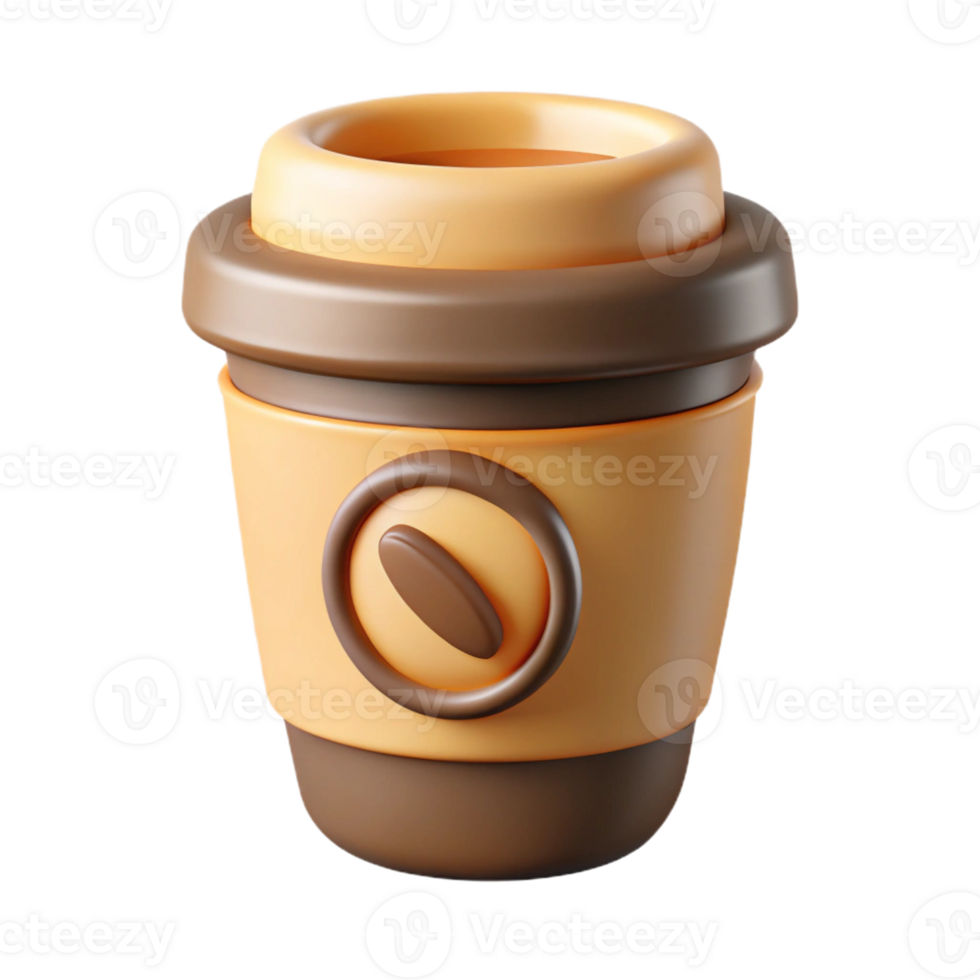 romantic dramatic Scalable logo of a stylized coffee cup. Minimal design, flat color with Scalable Design. studio quality png