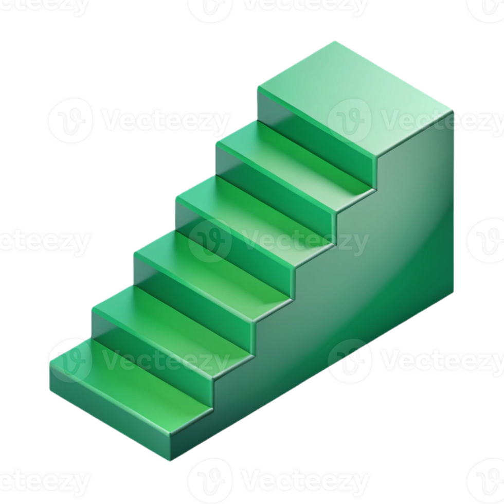 glorious unforgettable Scalable isometric staircase with single-weight stroke, green with Scalable Design. png