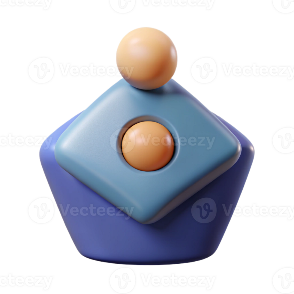 picturesque unforgettable Pentagon-shaped character with a single dot in the center. Geometric, flat color, with Scalable Design. png