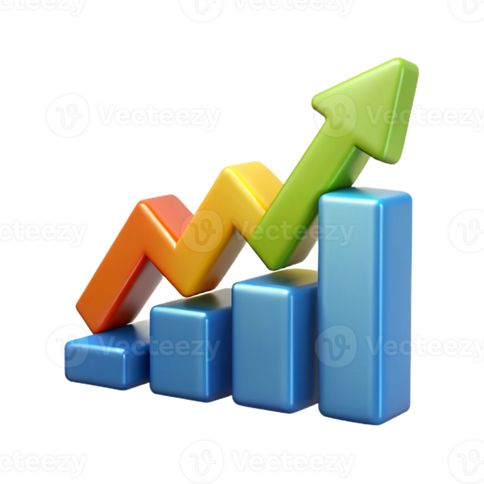 calm spectacular Upward trending arrow chart with three data points. Clean lines, single-weight stroke with Scalable Design. authentic png