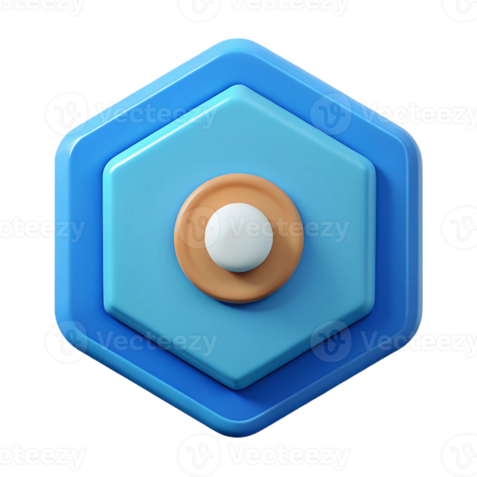 fascinating distinguished Hexagonal badge with a single dot. Flat color, symmetrical, minimal with Scalable Design. png