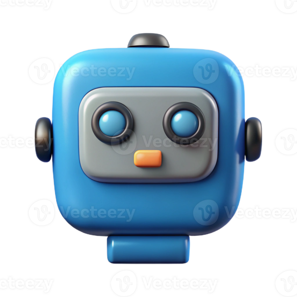 dazzling unparalleled Square-shaped robot with rounded corners. Flat color, geometric, minimal with Scalable Design. png