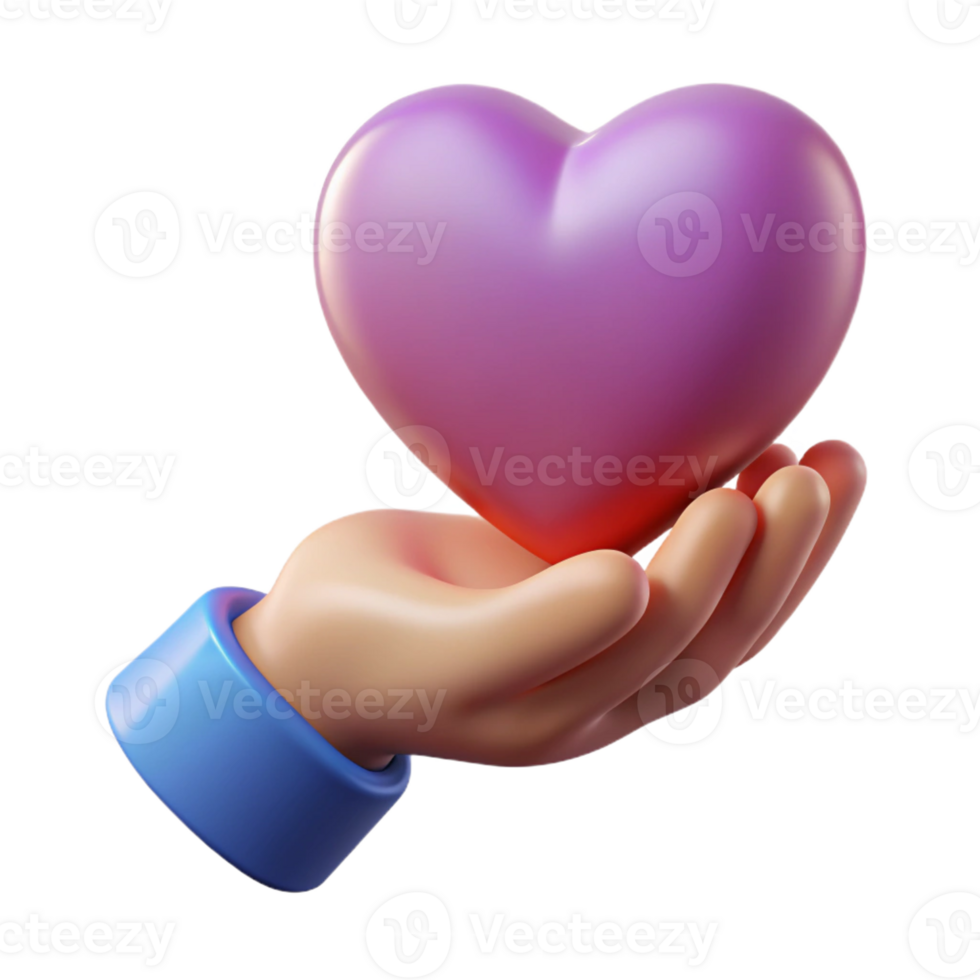 breathtaking geometric Silhouette of a hand holding a heart. Flat color, single-weight stroke with Scalable Design. authentic png