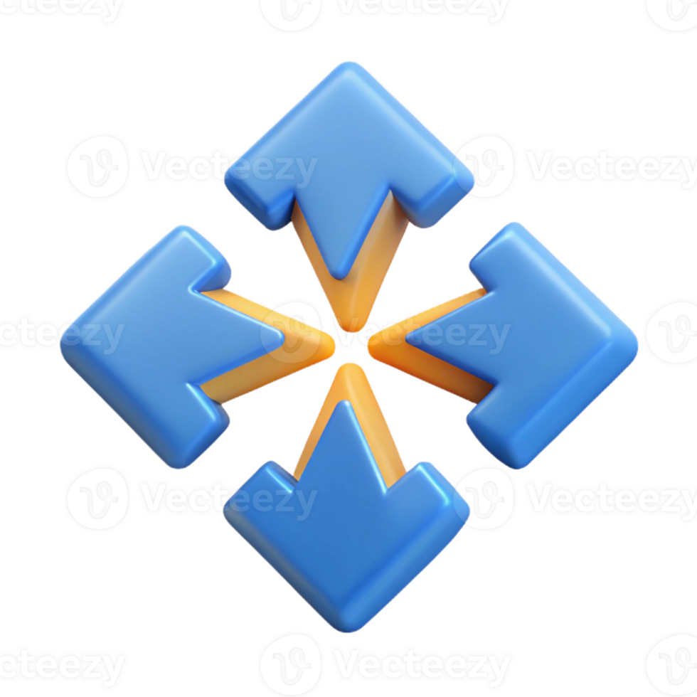 dynamic dazzling Arrow shapes, pointing in different directions. Flat color, with Scalable Design. top-tier png