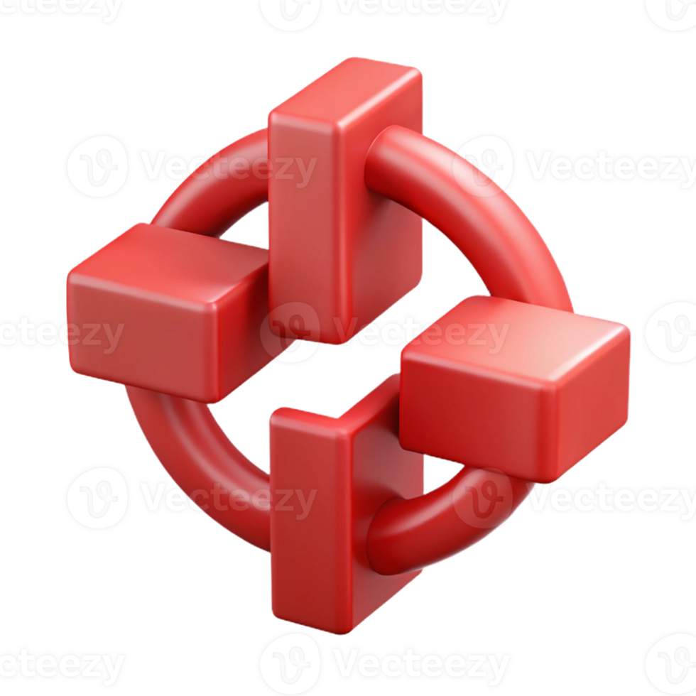 majestic energetic modern Geometric cross with a circle inside. Flat red color and clean lines with Scalable Design. fine detail png