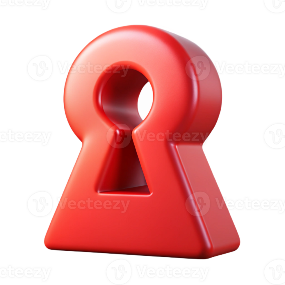 captivating mysterious traditional Scalable abstract shape resembling a keyhole, flat red with Scalable Design. masterfully captured png
