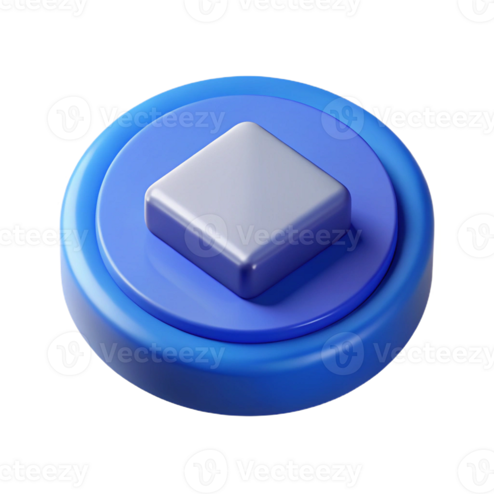 impressive sought-after Symmetrical isometric button, minimal, blue with Scalable Design. png
