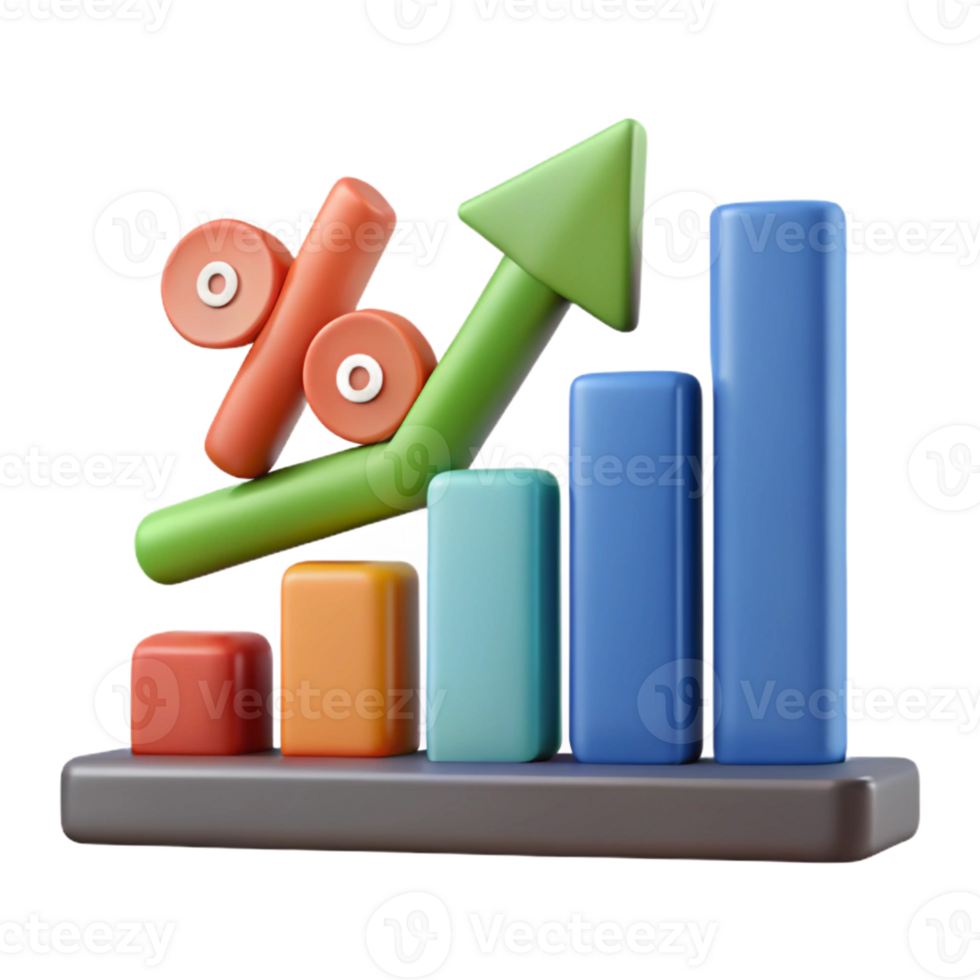 meraviglioso giocoso rustico verso il basso trend freccia grafico con percentuale marcatori. pulito linee, piatto colore, minimo design con scalabile design. acuto png