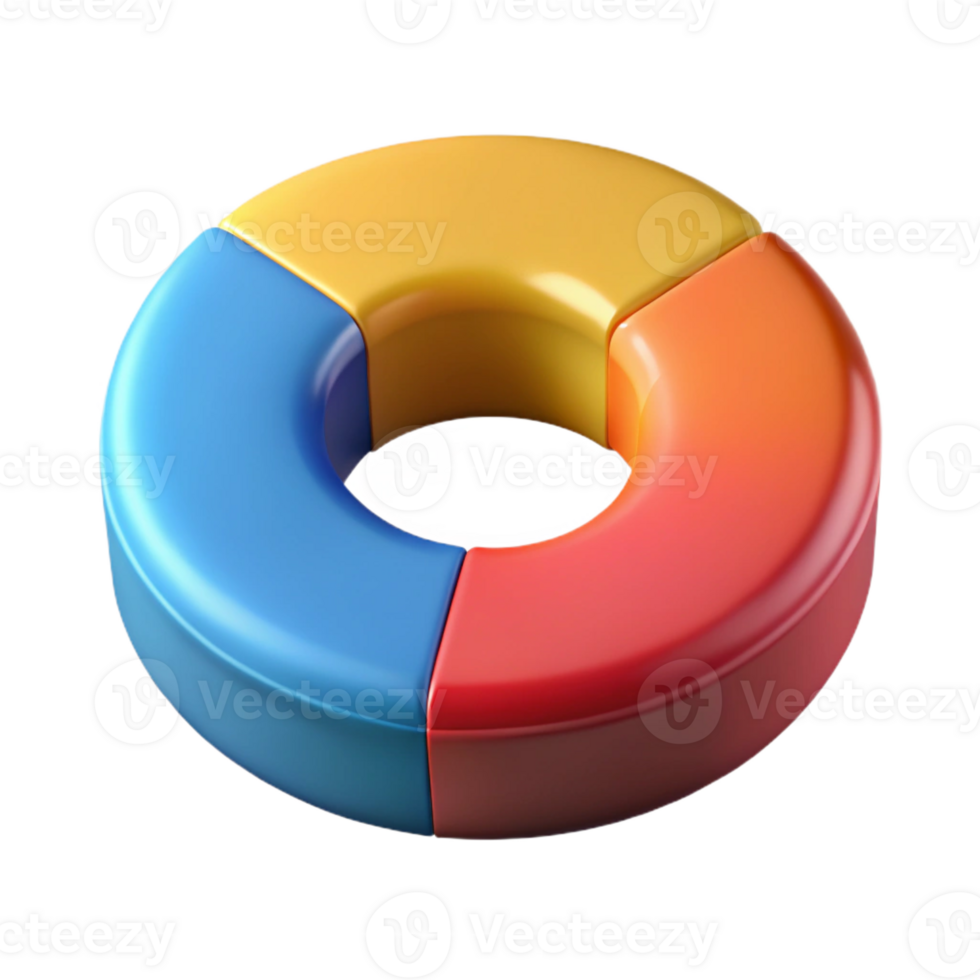 sumptuous remarkable Doughnut chart displaying data proportions. Symmetrical, geometric, flat color with Scalable Design. png