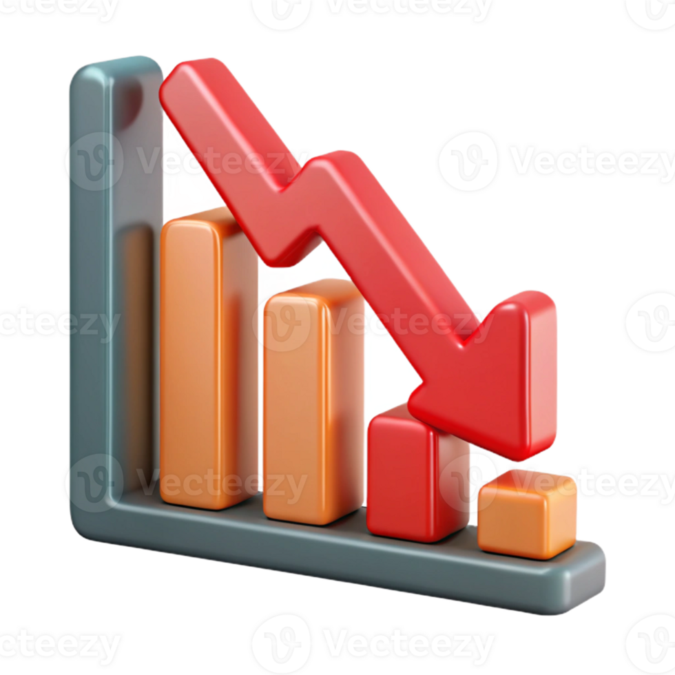 serene gothic Downward trending arrow graph. Clean lines, flat color, minimal with Scalable Design. perfect clarity png
