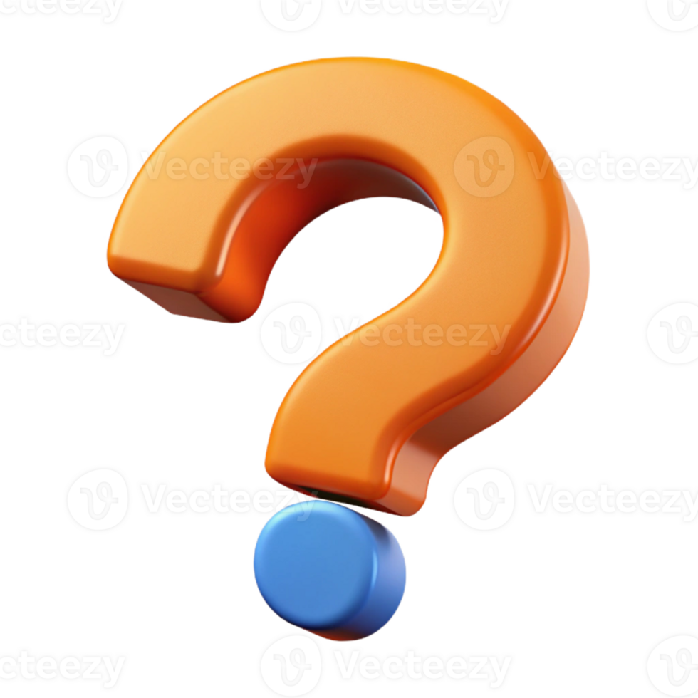 reflective exquisite Flat color question mark. Scalable, minimal design, sharp edges with Scalable Design. perfect clarity png