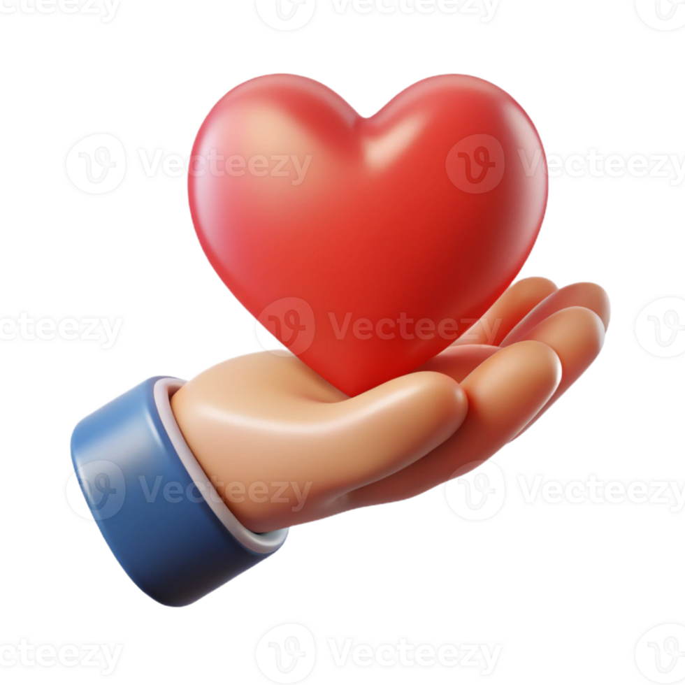 sumptuous surreal Silhouette of a hand holding a heart. Scalable, flat color ultra HD png