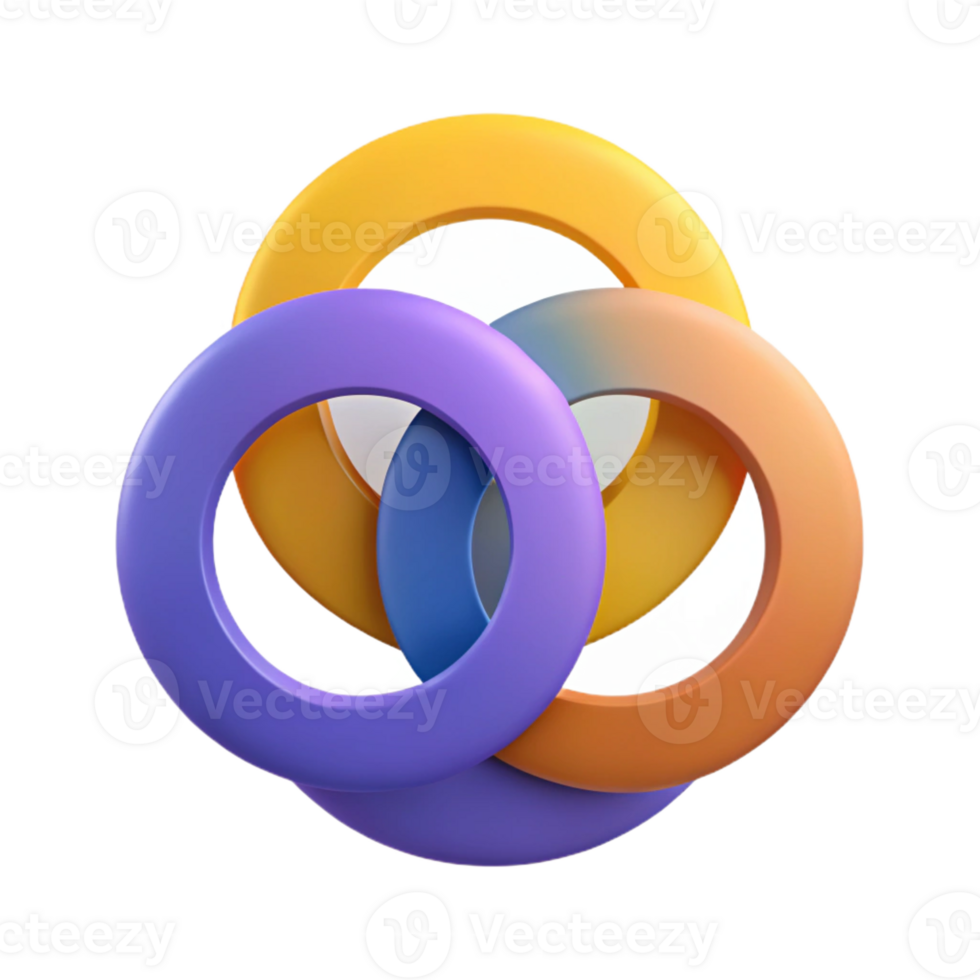spectacular calm baroque Abstract composition of three intersecting circles. Flat color, clean lines, with Scalable Design. high quality png