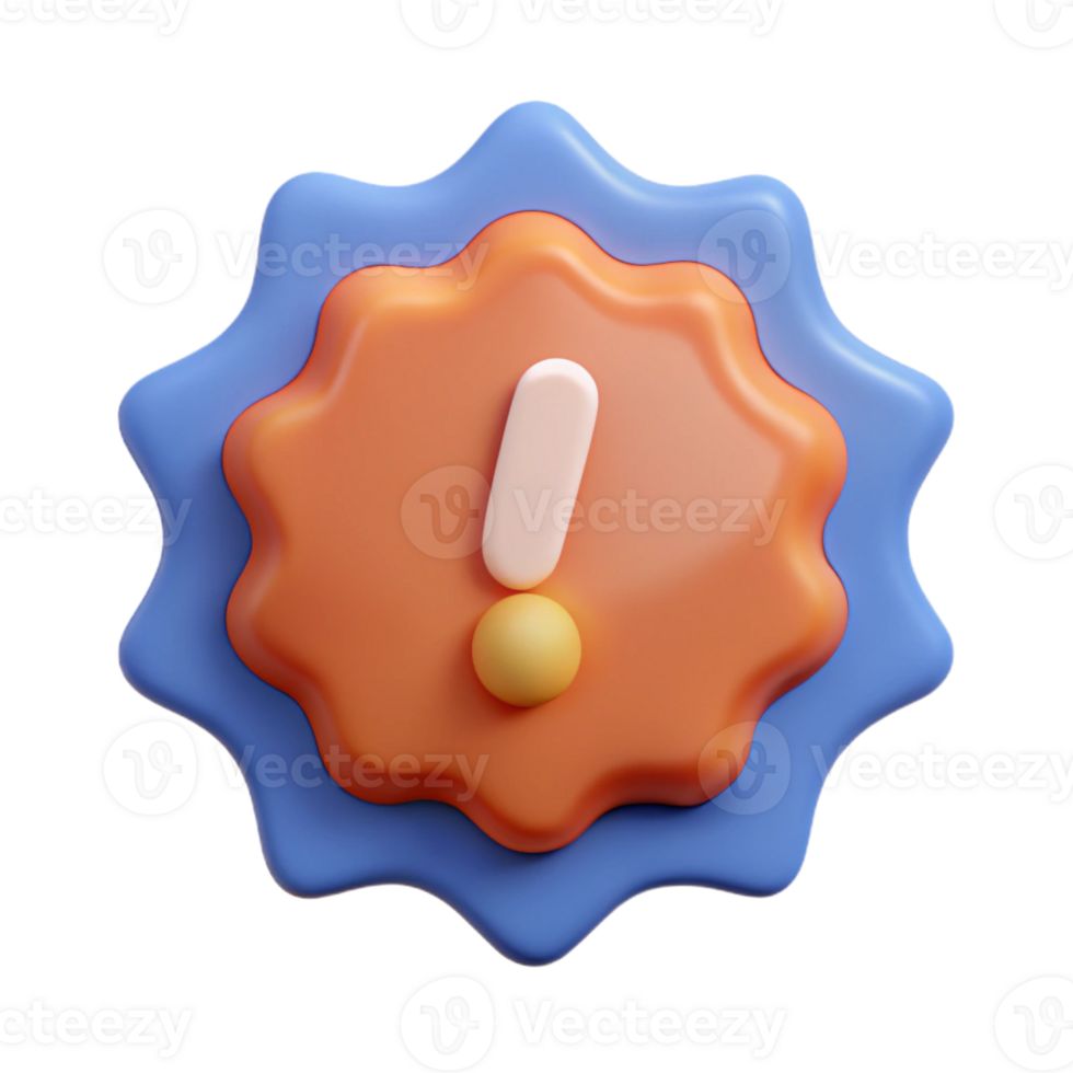 radiant standout Badge shaped like a speech bubble with a simple exclamation mark. Minimal design, with Scalable Design. png