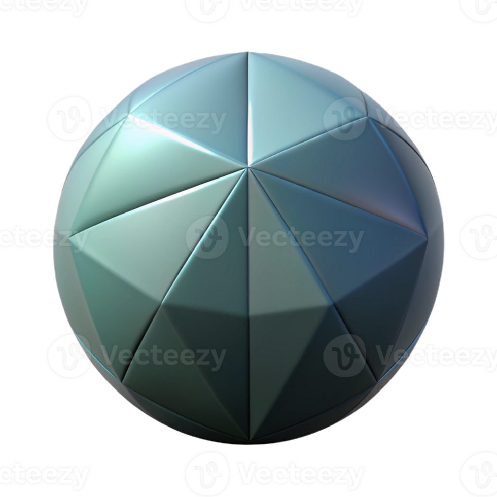 beautiful retro Minimal sphere, sharp edges, symmetrical, flat color with Scalable Design. 4K png