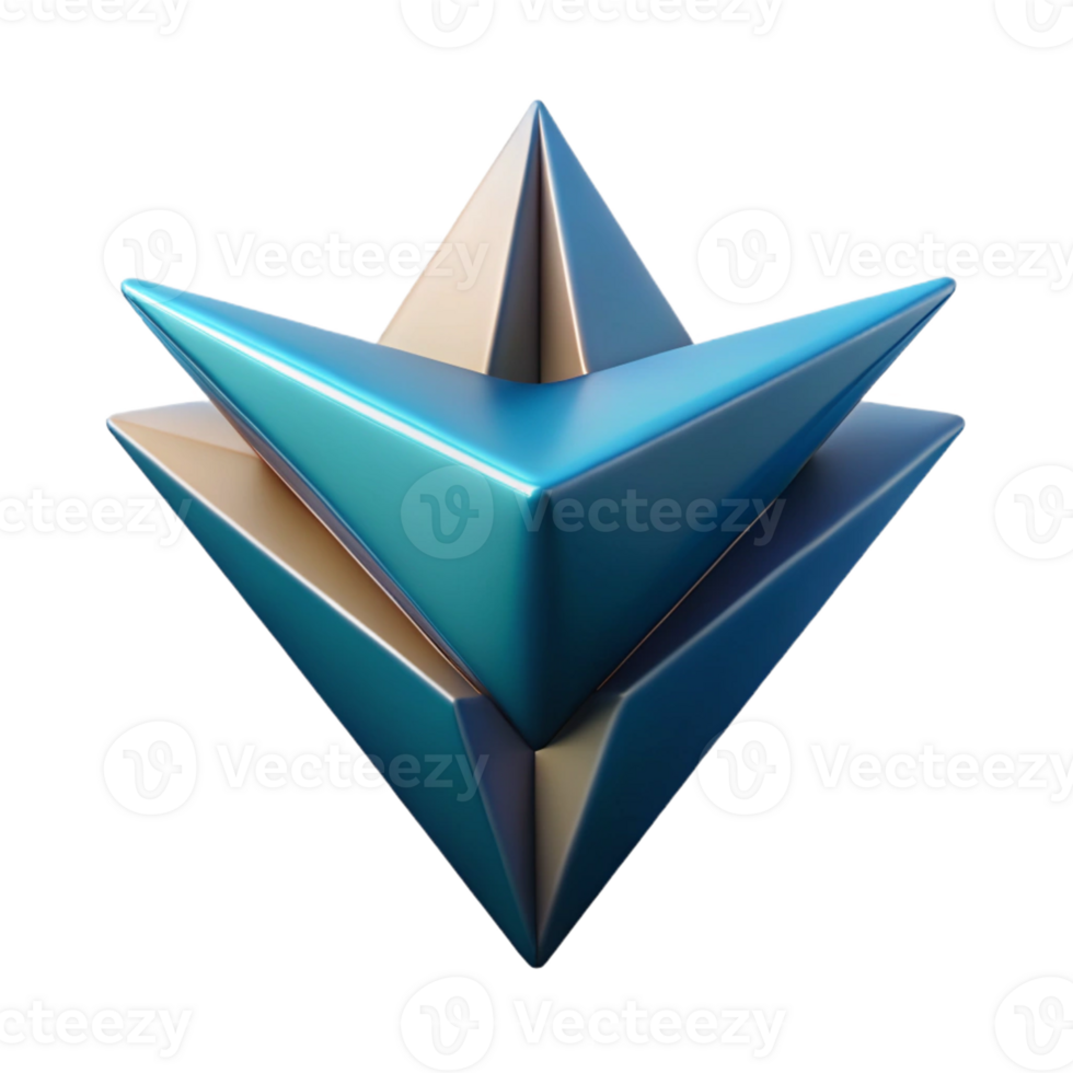 radiante exemplar abstrato forma com afiado ângulos e plano cor. simétrico com escalável Projeto. png