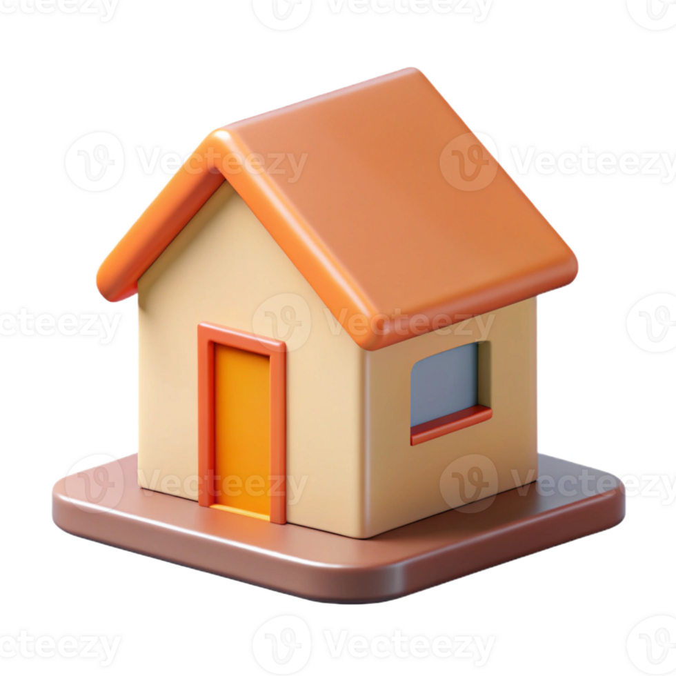 spectacular iconic A simple house with a square base and triangular roof. Single-weight stroke, flat color, with Scalable Design. png
