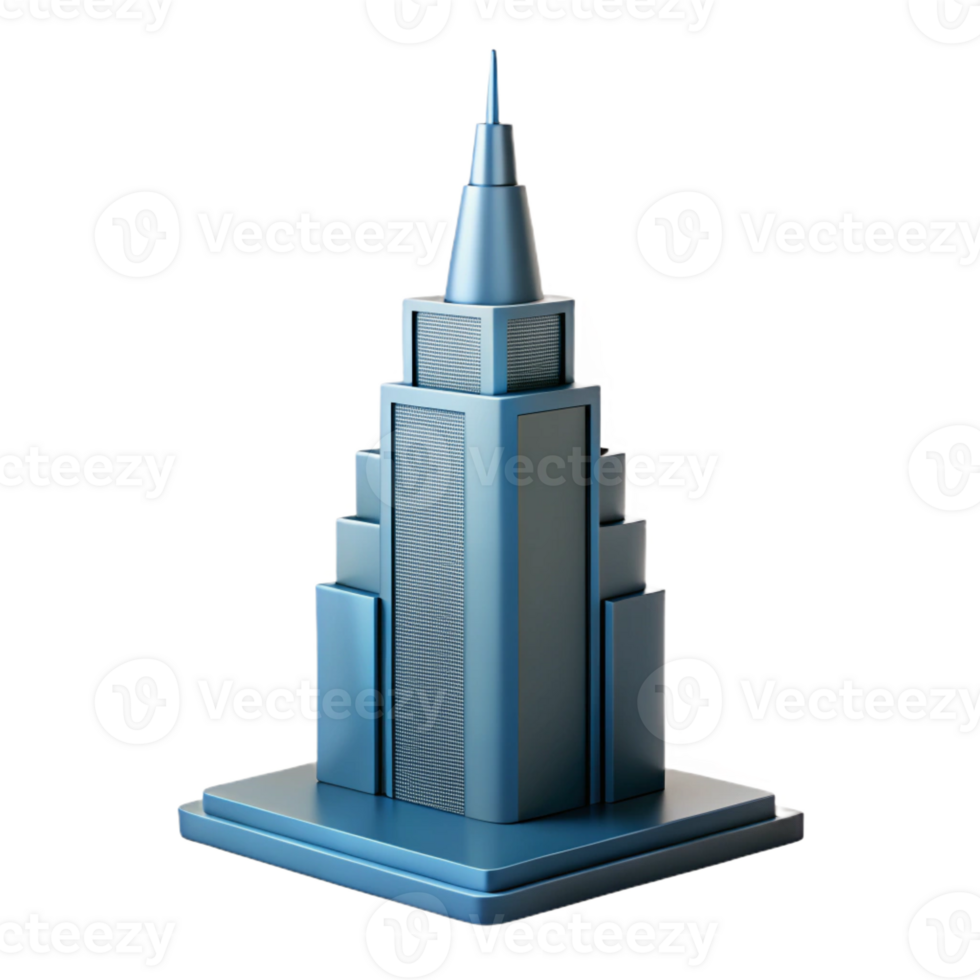 ethereal serene Minimal silhouette of a skyscraper. Clean lines, flat color, with Scalable Design. luxury png
